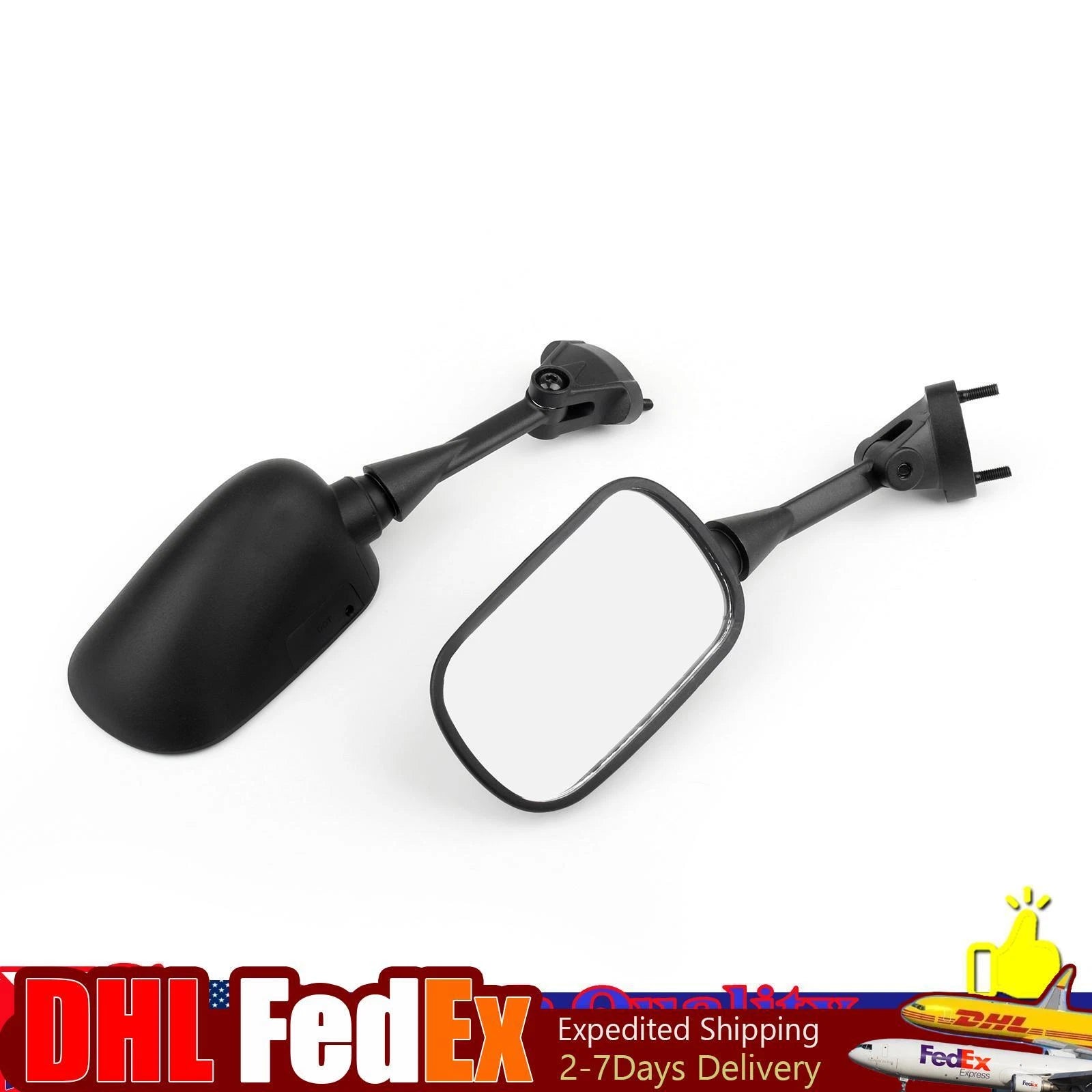 Side Rear View Mirrors for Kawasaki Ninja ZX6R (2005–2008) ZX10R (2004–2008) Black
