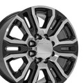 20" Machined Black Wheel for 2011-2024 Chevy Silverado 3500 HD - RVO4607