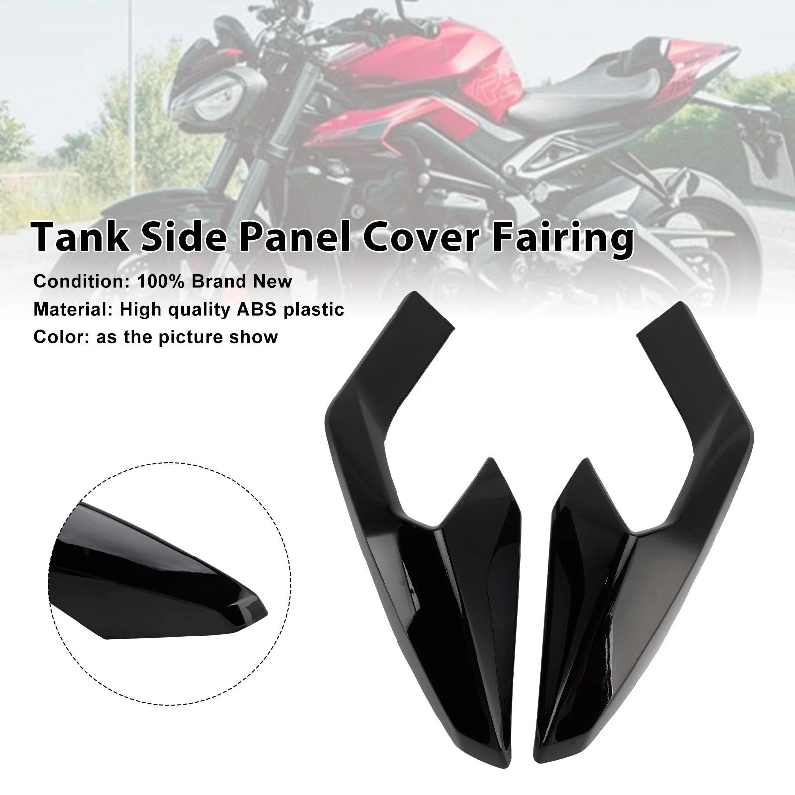 Tank Side Cover Panel Fairing for Street Triple 765 R/RS (2023–2025) Black