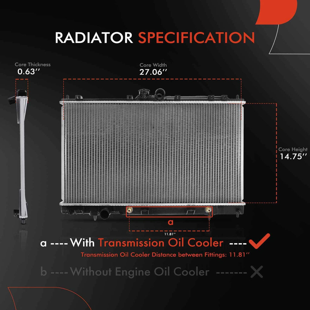 Radiator with Trans Oil Cooler for Mitsubishi Lancer (2002–2007)