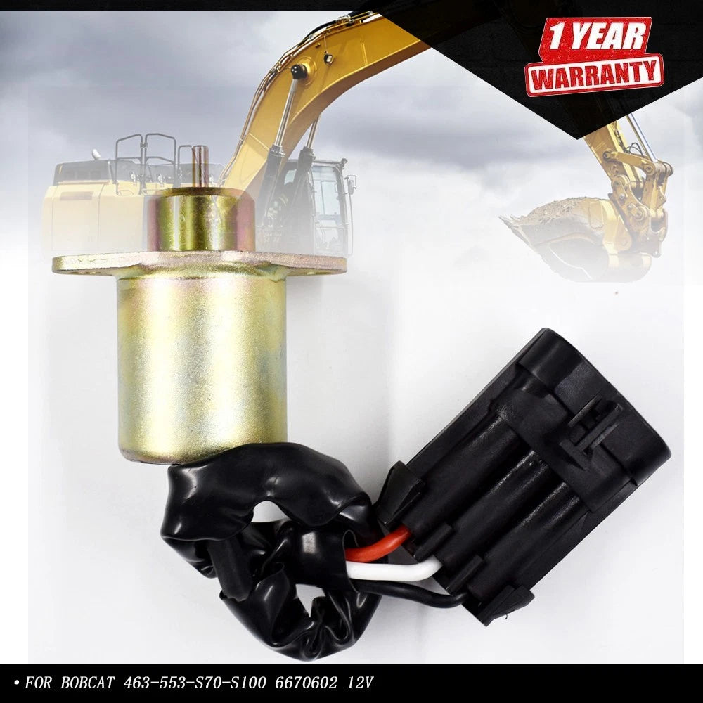 Shutoff Solenoid Valve for Bobcat 463 S70 S100 (12V)