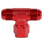 12AN Male to Female Center Port Flare Tee Fitting - Red Anodized