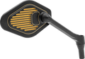 Adjustable Mirror for Drag Specialties (Black/Gold, Short Stem, Right)