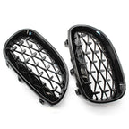 Gloss Black Diamond Meteor Front Kidney Grill for BMW E60 5 Series (2003-2009)