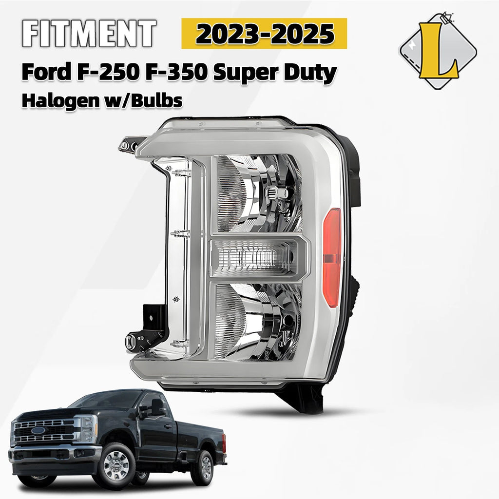 Halogen Headlight with Bulbs for Ford F250 F350 Super Duty (2023–2026)
