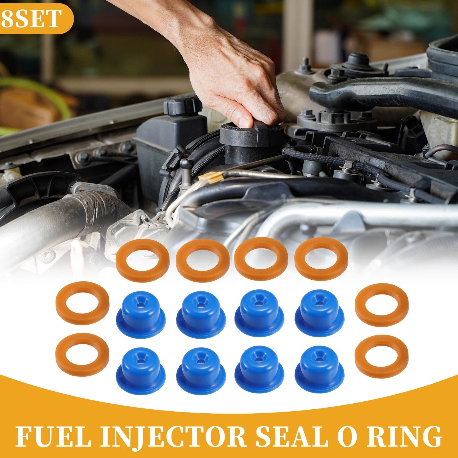 Set of 8 Fuel Injector Seal O Rings for Ford F-Series 