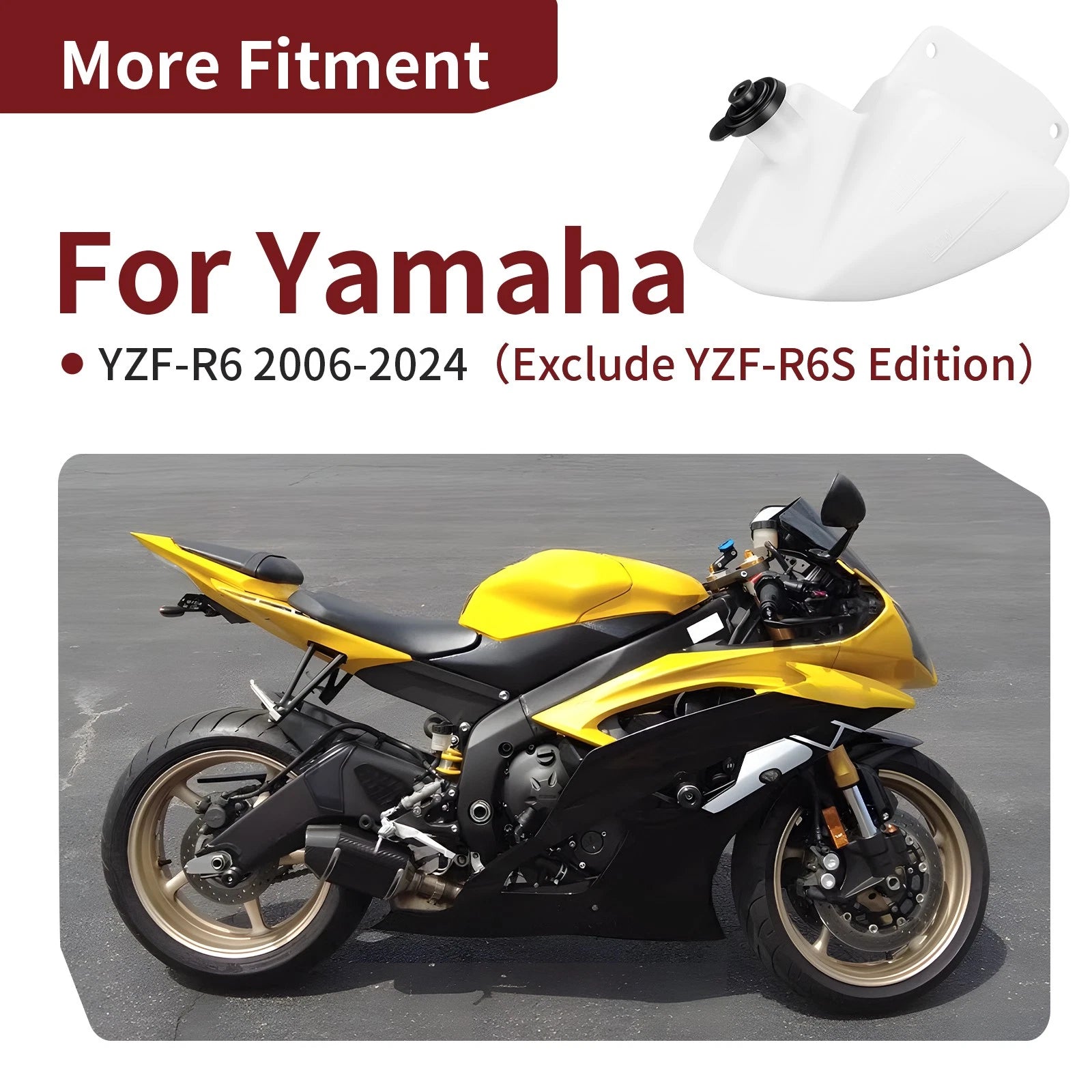 Radiator Reserve Tank w/ Cap for Yamaha YZF-R6 (2006–2024)