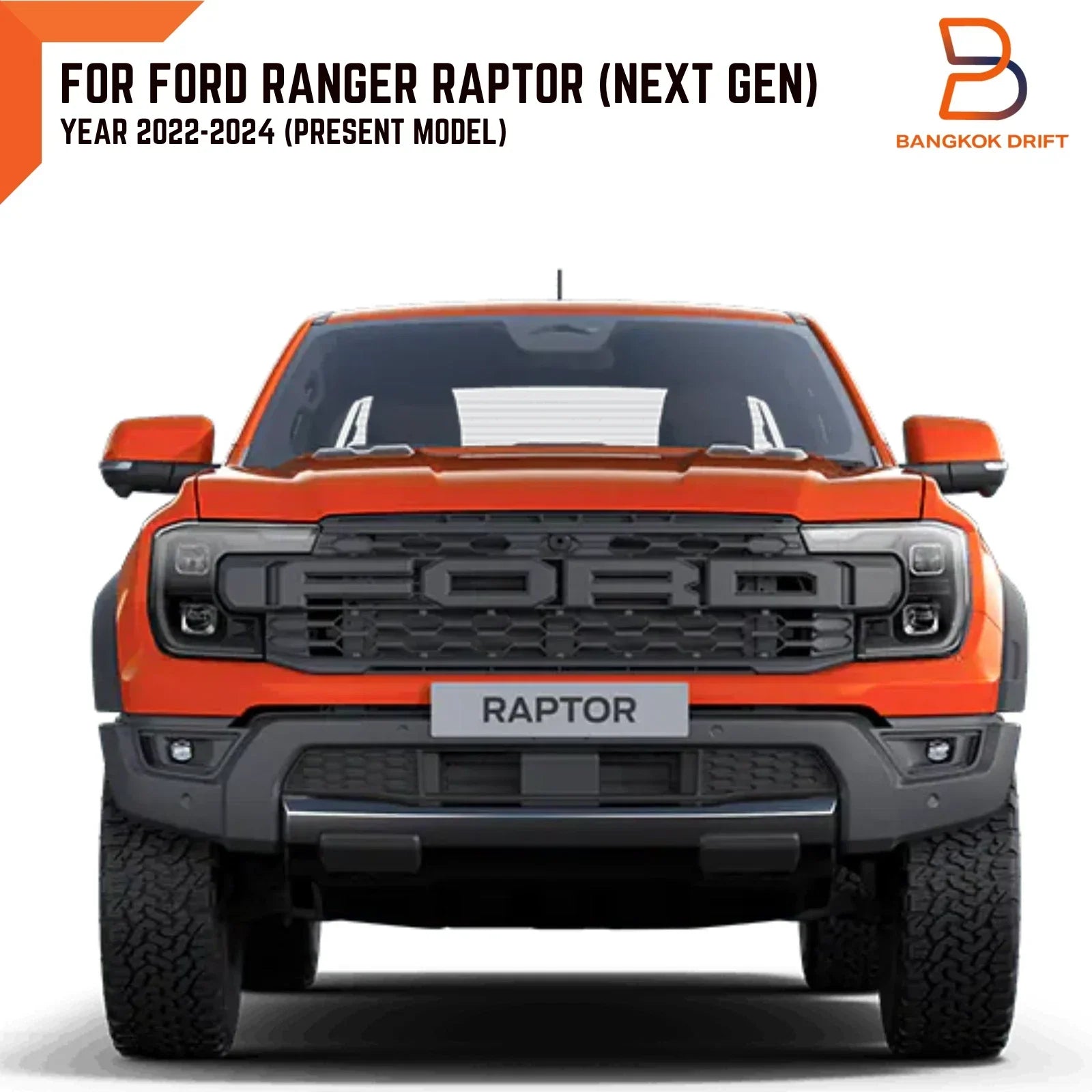 3 x White LED Front Grille Lights for Ford Ranger Raptor (2022-2025)