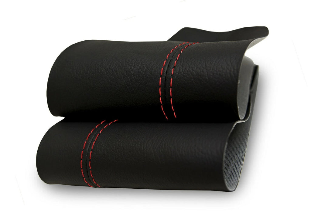 2PC Leather Armrest Door Panel Cover for Nissan 350Z Coupe (2006–2008) Red Stitch