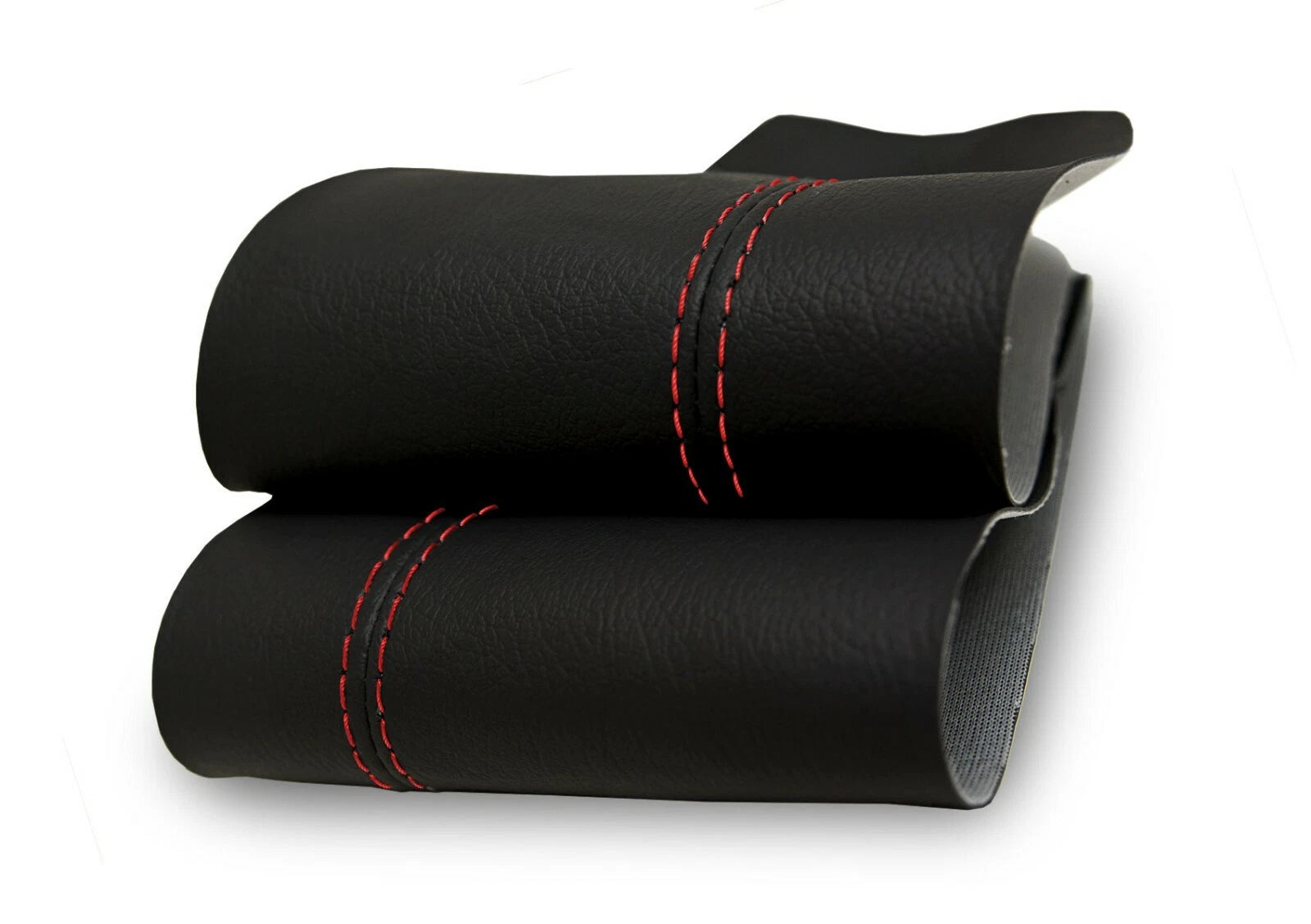2PC Leather Armrest Door Panel Cover for Nissan 350Z Coupe (2006–2008) Red Stitch