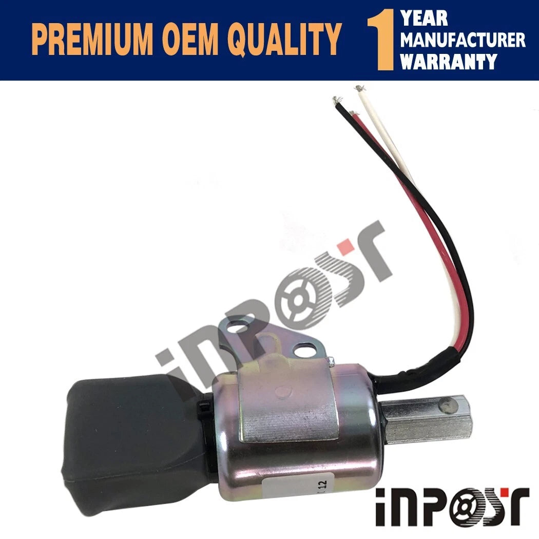 12V Fuel Shut-Off Solenoid 16851-57723 SA-4899-12 for Kubota D722 D902 Z482 (2010–2023)