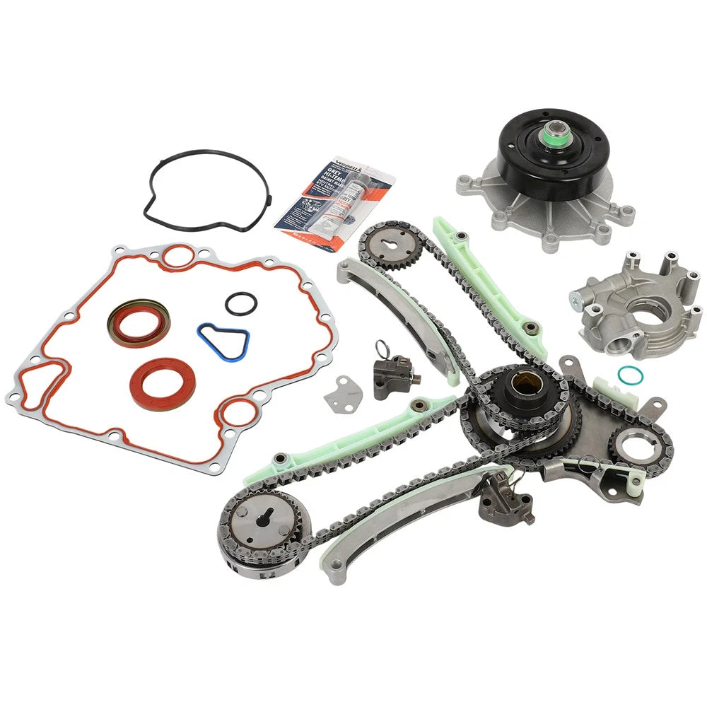 Set of 4 Timing Chain Oil Pump Water Pump Cover Gaskets for Jeep Dodge (1999–2004)