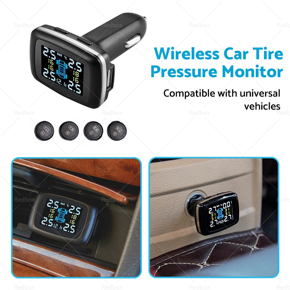 Set of 4 Wireless TPMS Tyre Pressure Monitor Sensors for