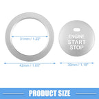 Engine Ignition Button Decal for Hyundai Sonata (2011-2014) Aluminum Silver Tone
