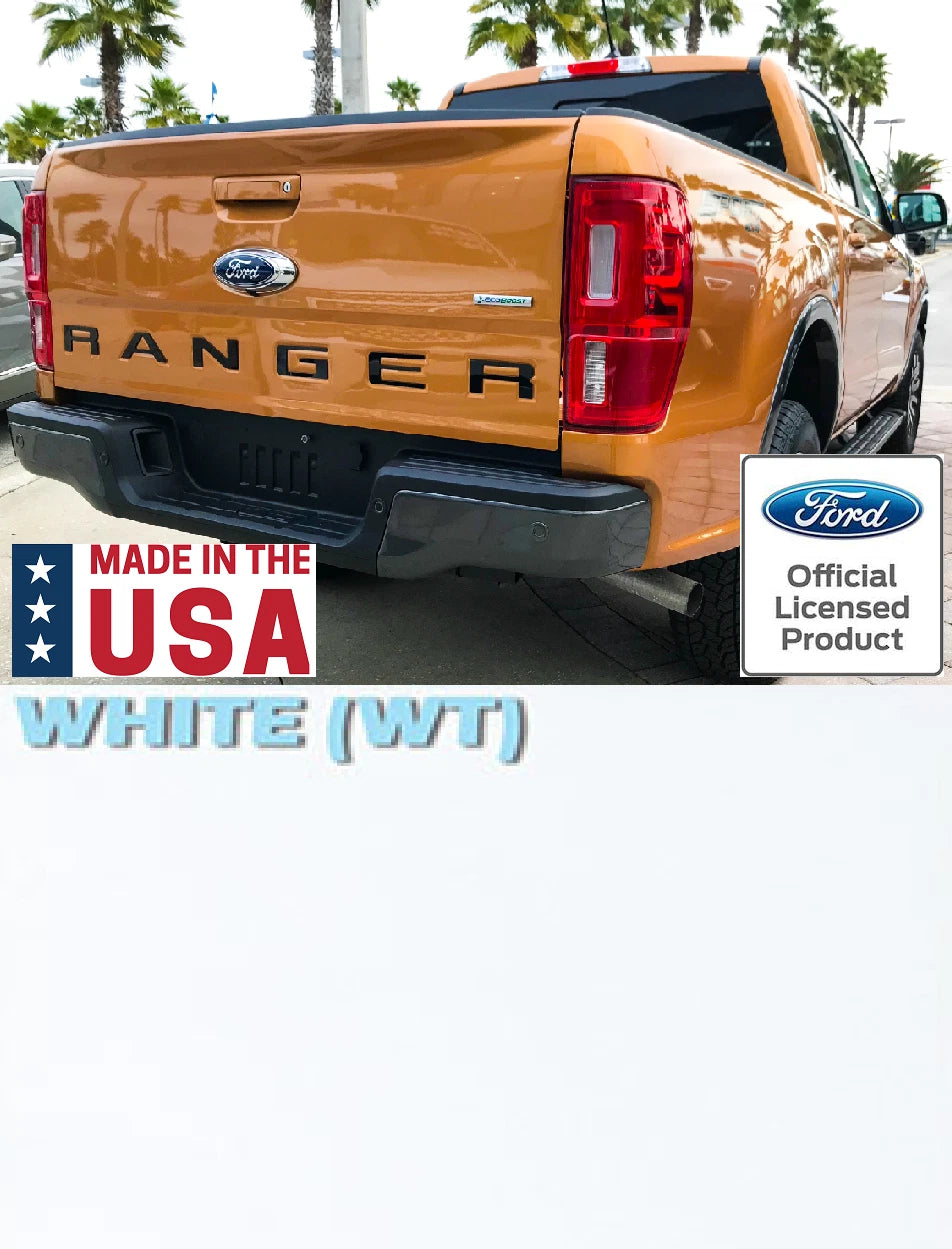 Tailgate Letters ABS Plastic Inserts Inlay for Ford Ranger (2019–2023)