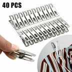 Set of 40 Stainless Steel Spring Loaded Clothes Pegs Laundry Clips