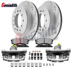 Rear Drilled Slotted Brake Rotor Pads + Caliper for Toyota 4Runner (2003–2023)