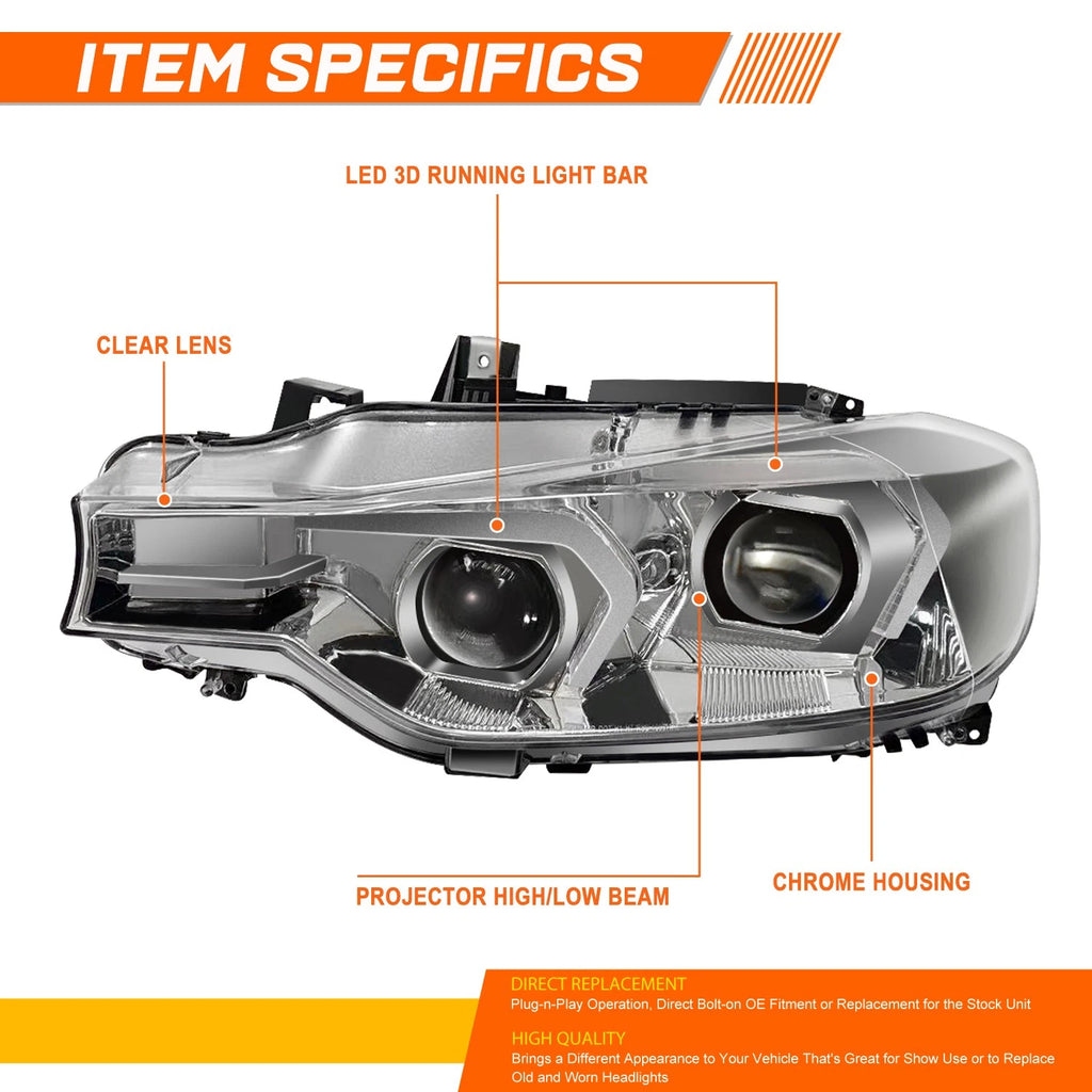 LED Projector Headlights for BMW 3-Series F30 Sedan (2012–2015)