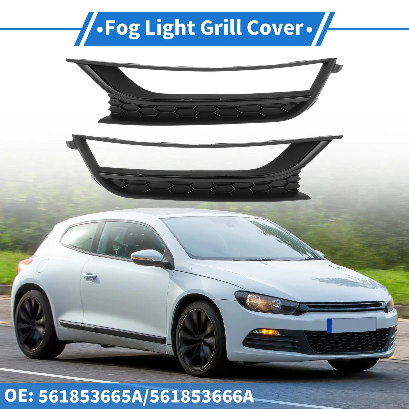 1 Pair Front Fog Light Grill for Volkswagen Passat (No. 561853665A/561853666A)