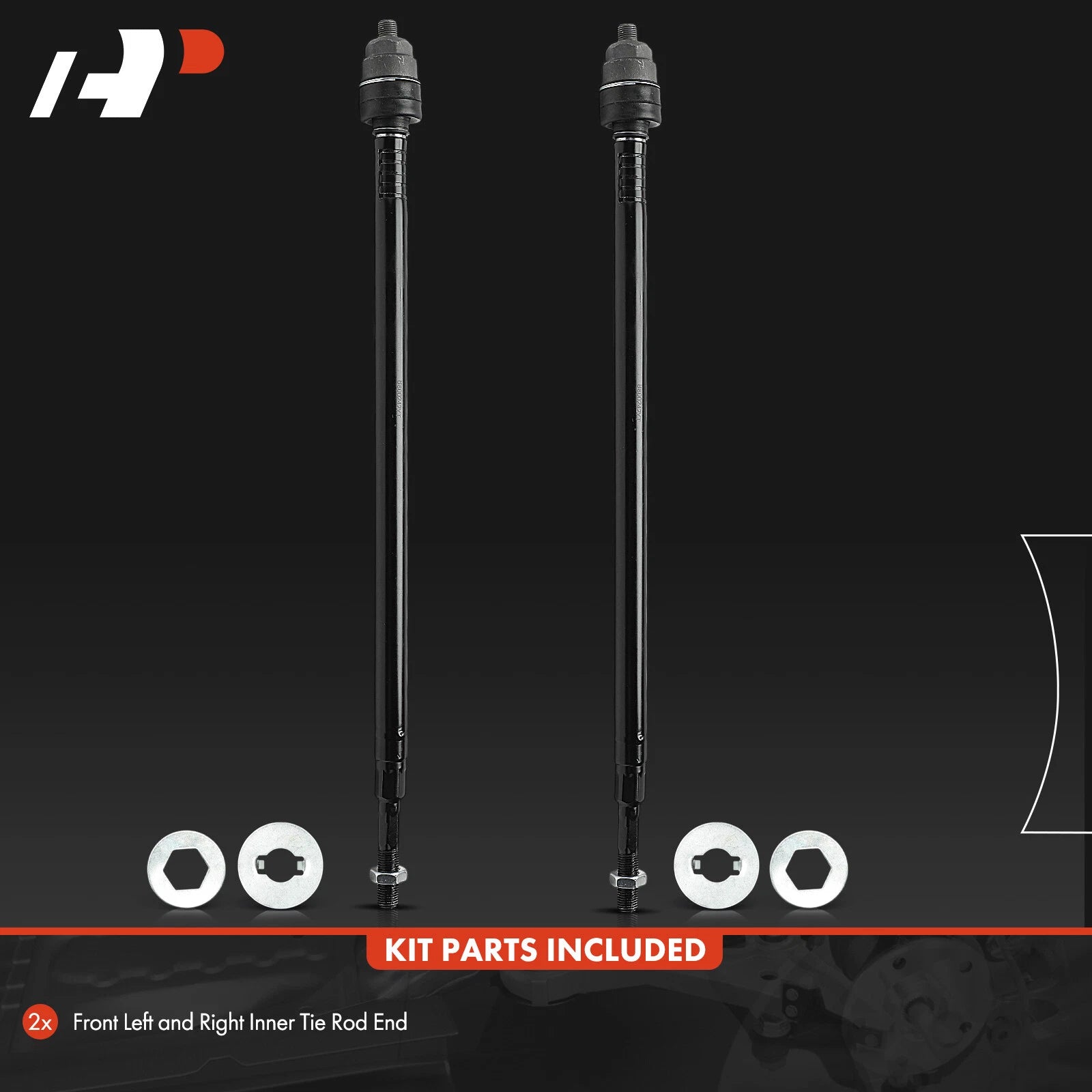 2X Front Inner Tie Rod Ends for Honda Element (2003-2011)
