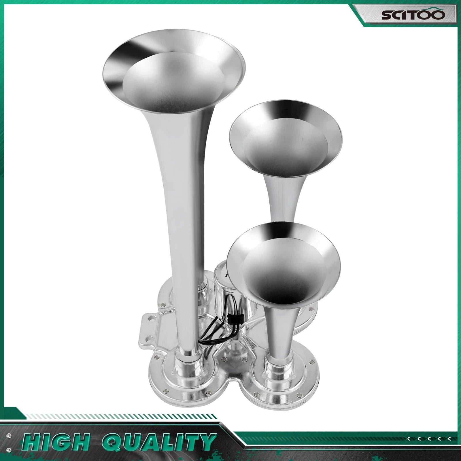 Electric Air Horn Kit 150DB 4 Trumpet for Truck Van Car Boat