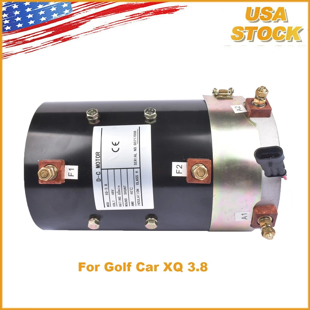 48 Volt DC Electric Motor for Golf Car XQ (3.8, 19 Spline, 5.0 HP)