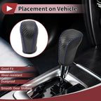 1Pc Gear Shift Knob Cover for Subaru Forester (2006–2012) Black Blue Faux Leather