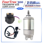 Starter for Honda FourTrax 300 TRX300FW 4x4 (1988–2000) with Relay & Key Switch