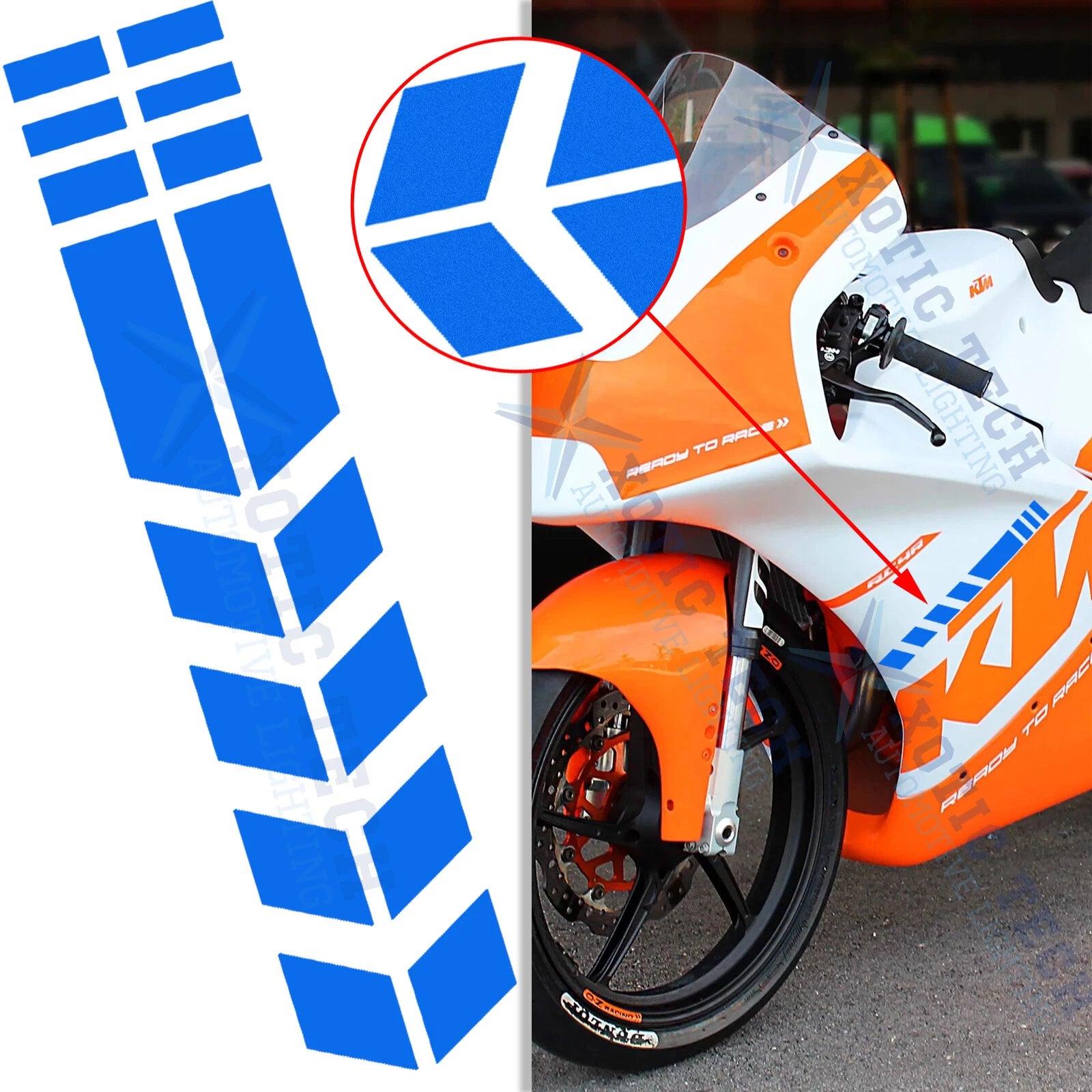 1PC Universal Reflective Stripe Sticker Trim for KTM (2016–2021)