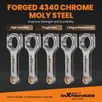 5X H-Beam Connecting Rods for Audi RS 3 (2006-2012) 2.5L TFSI
