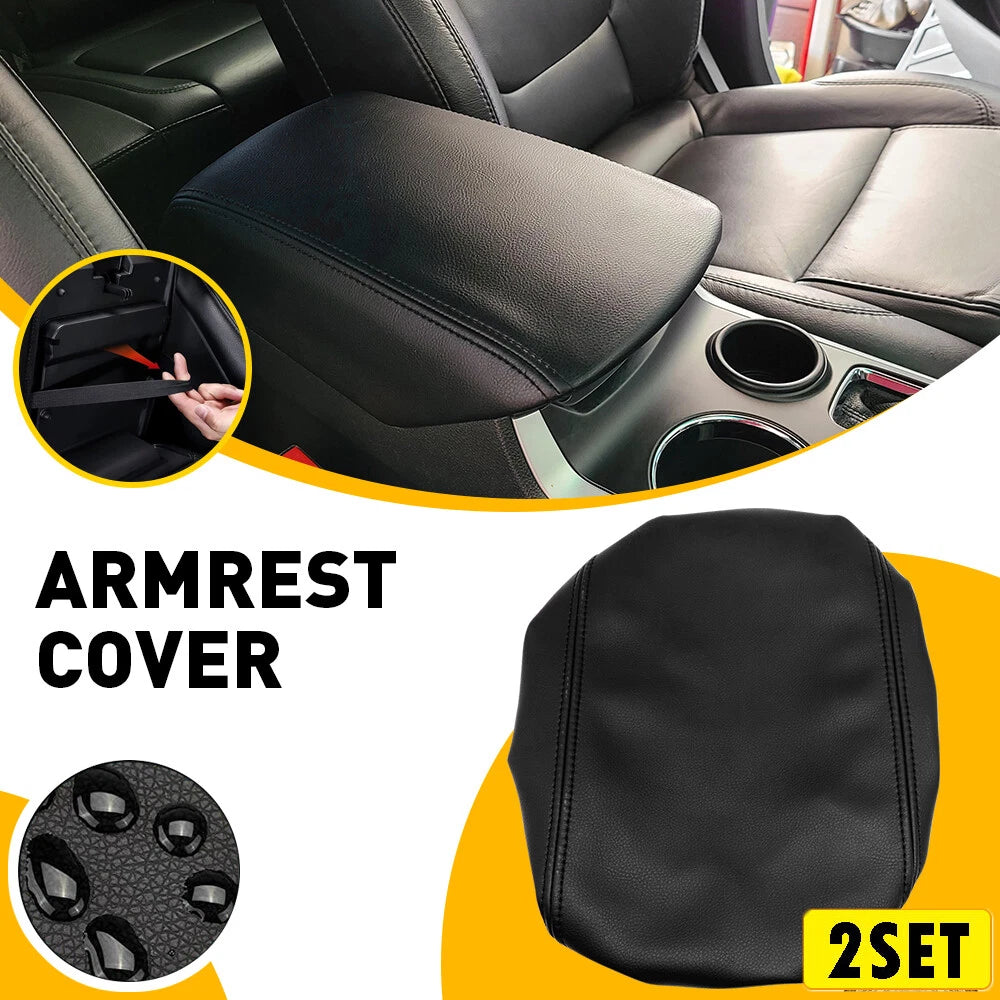 Center Console Arm Rest Lid Cover for Ford Explorer (2011–2018) Black Leather