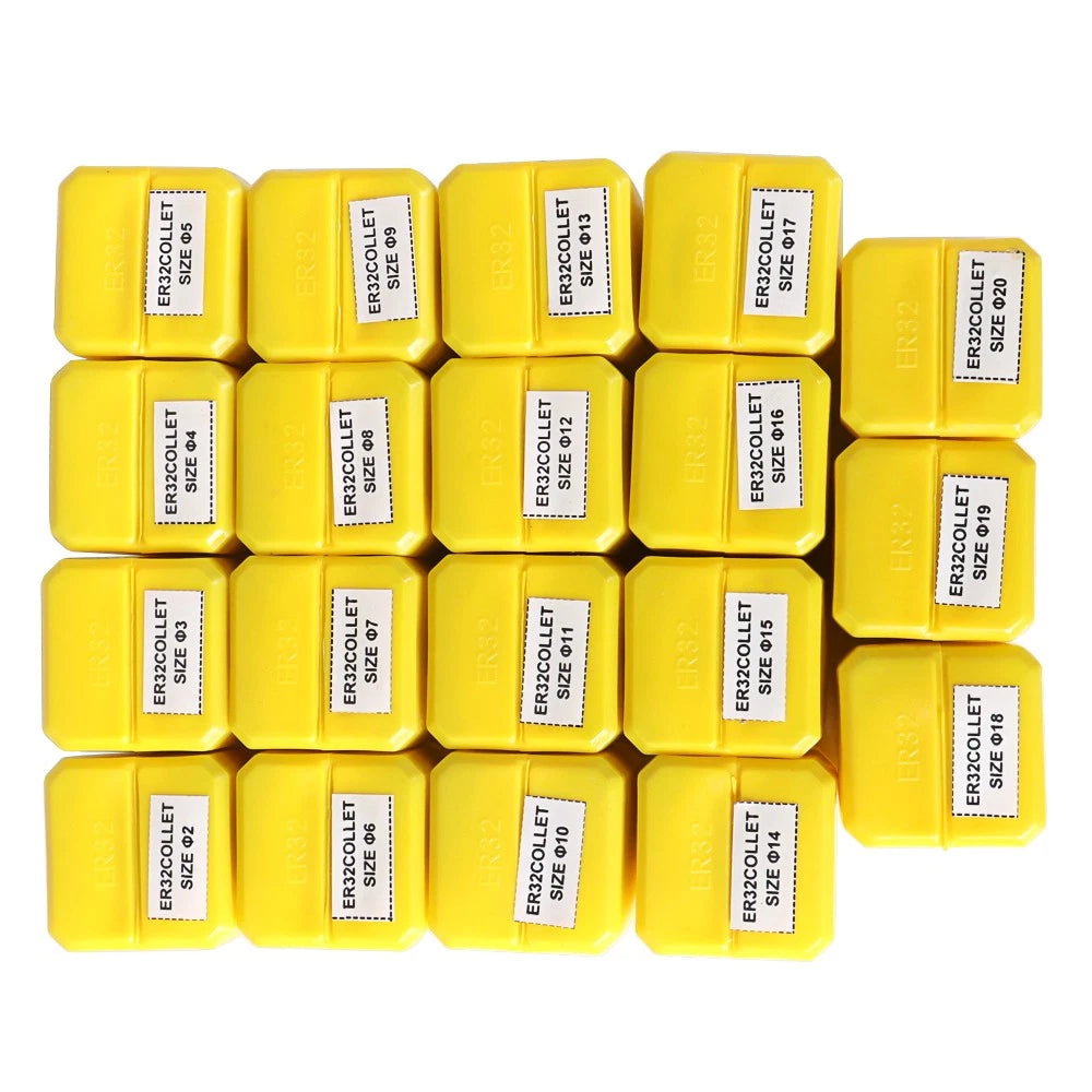 Set of 19 Metric Precision Spring Collets for CNC Engraving Milling (2-20mm)