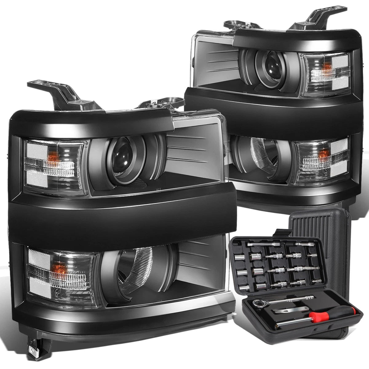 Projector Headlight Set for Silverado 2500HD (2015–2019)
