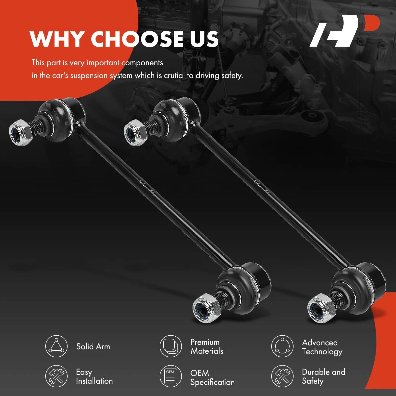 2x Rear Sway Bar Link for Kia Sportage (2005–2010) Hyundai Tucson (2005–2009)