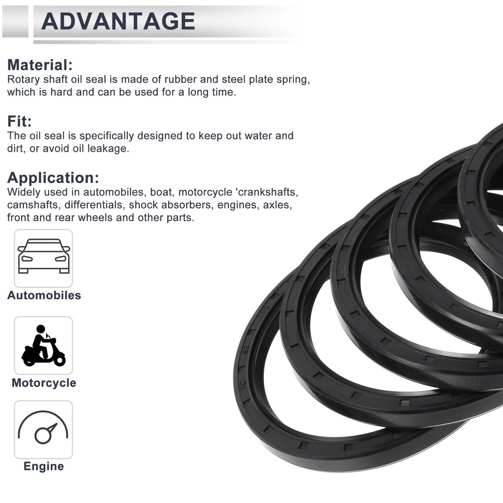 Set of 5 Oil Seal Rotary Shaft Seal Nitrile Rubber 92x110x10mm