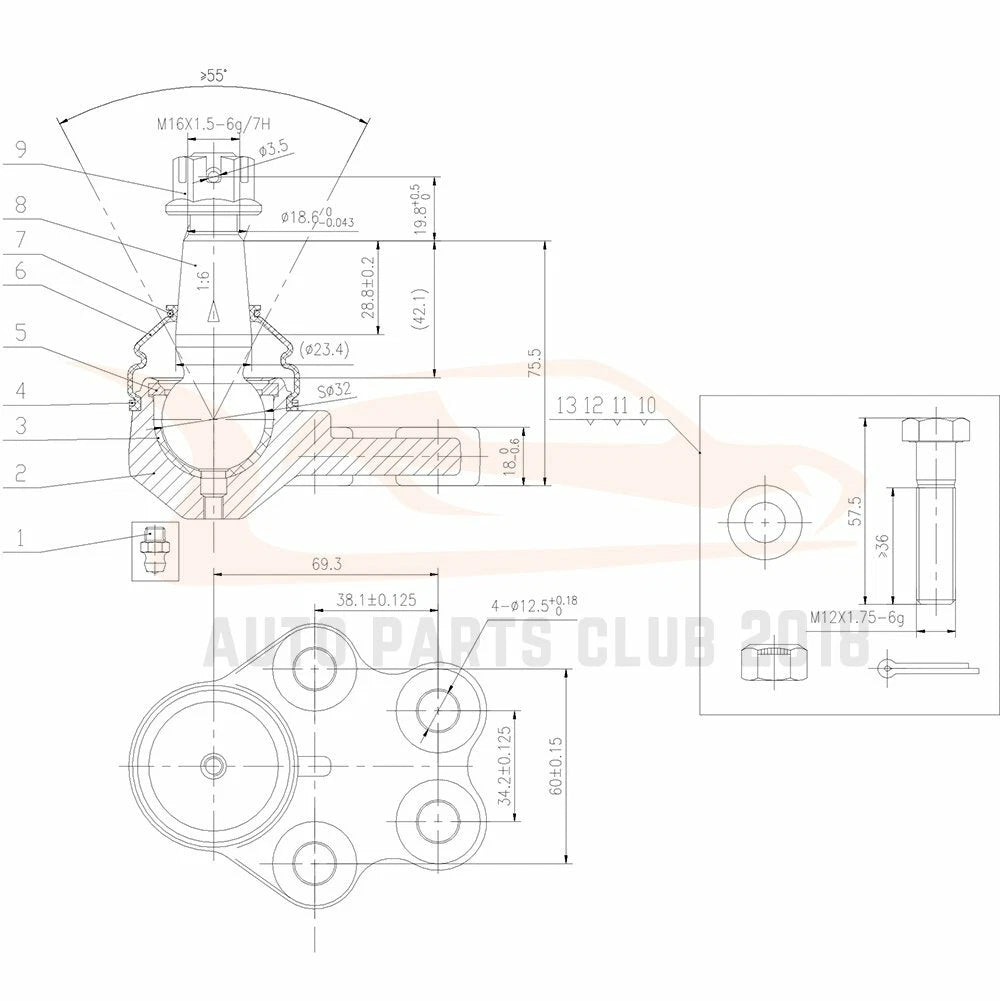 10PC Front Upper Control Arms Tie Rods Kit for Chevrolet Silverado 1500 (1999–2007)