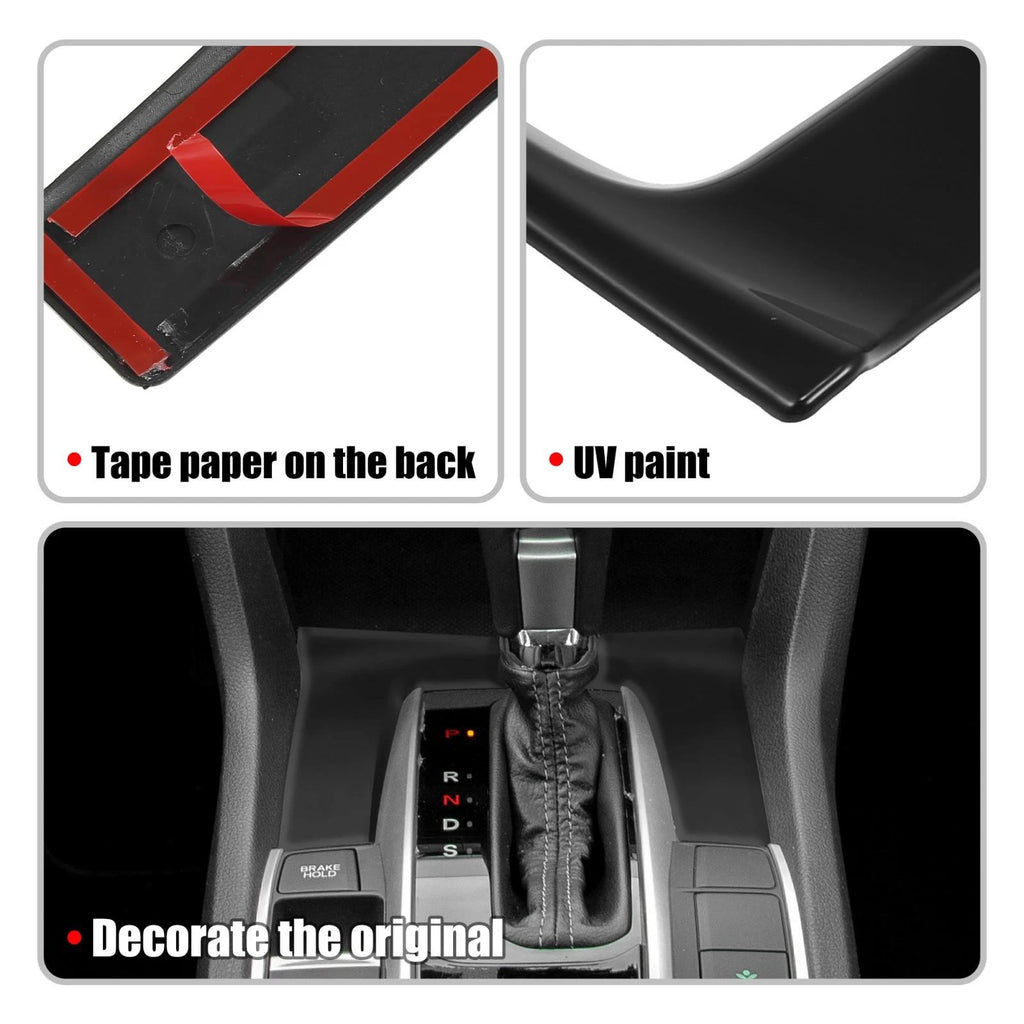 Gear Panel Trim Shift Box Cover Decal for Honda Civic (2016–2021) Black