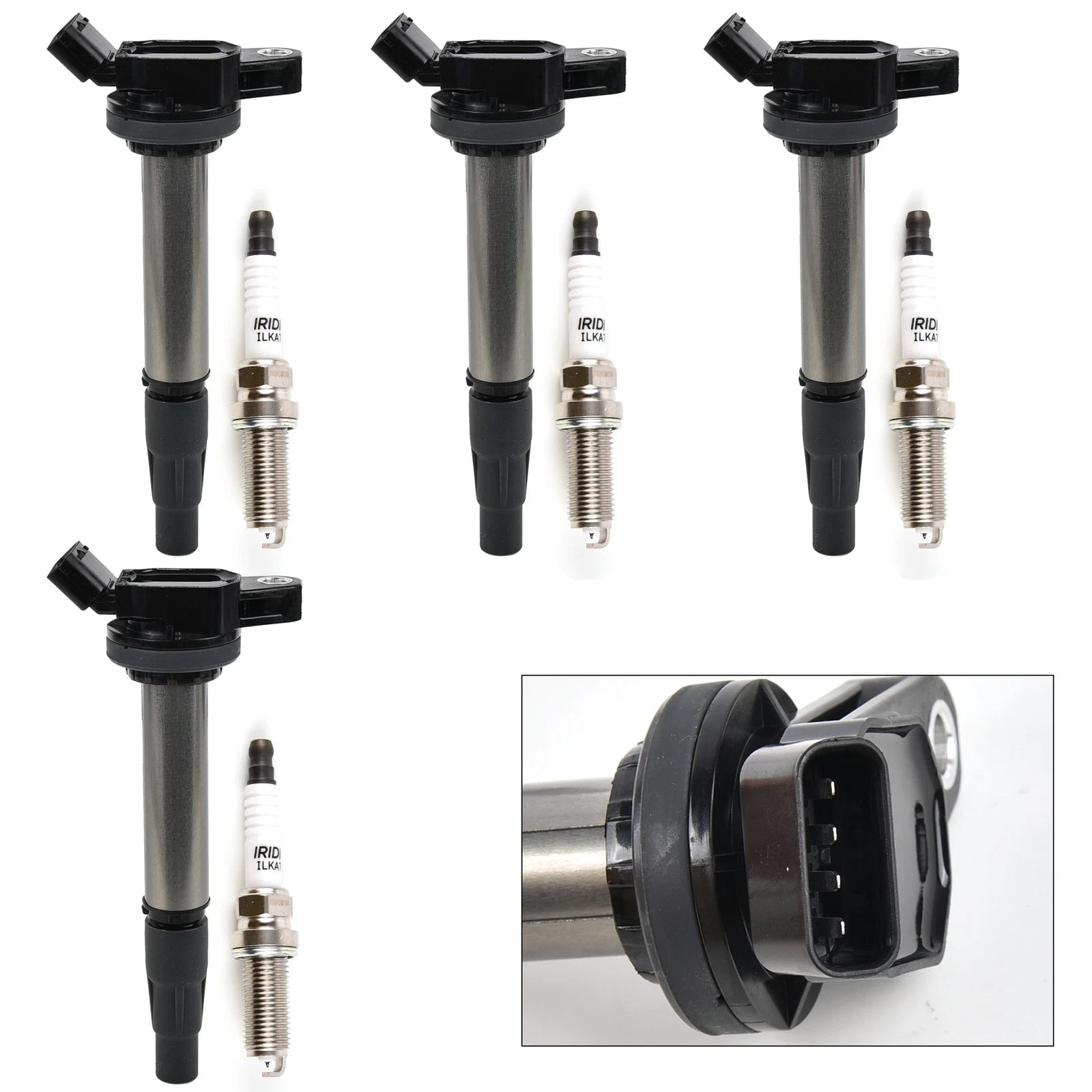4x Ignition Coil and Iridium Spark Plug for Toyota Corolla (2009–2017)