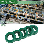 Set of 5 Oil Seal Rotary Shaft Seal 12x18x6mm High Pressure Green for Various Models