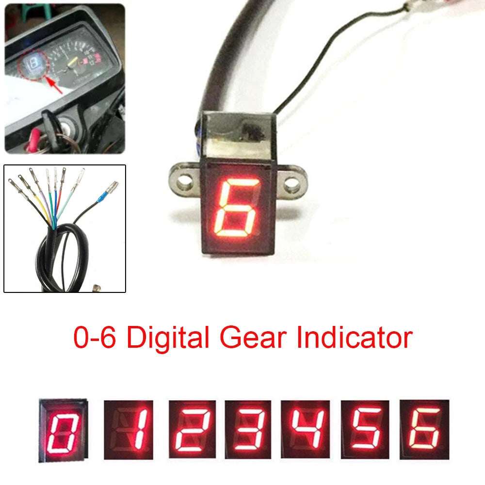 Red LED Digital Gear Indicator Light Display for Universal Vehicles (0-6)