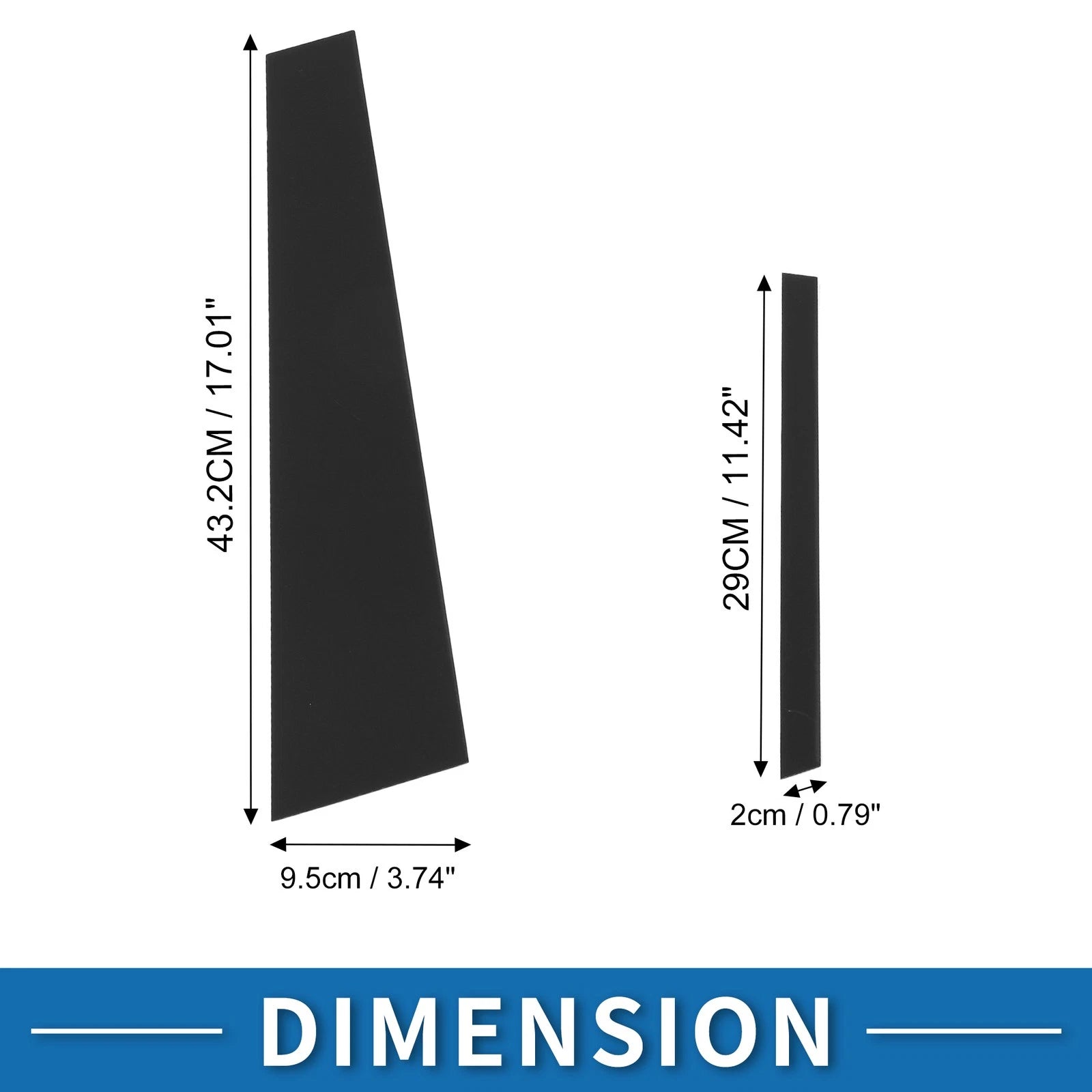 Set of 4 Door Pillar Window Trim for Volkswagen Jetta (2013–2015) Black