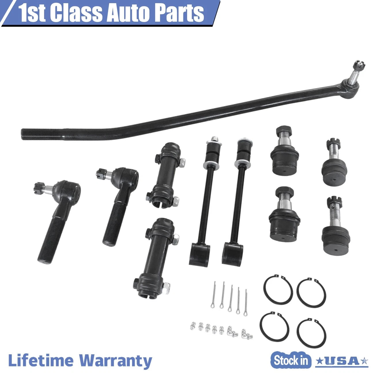 11pc Front Suspension Steering Kit for Ford F-350 (1992-1997)