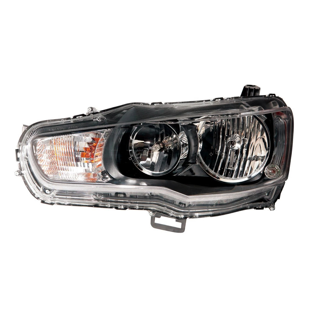 Replacement Driver Side Halogen Head Light Assembly w/Chrome High Beam Bezel