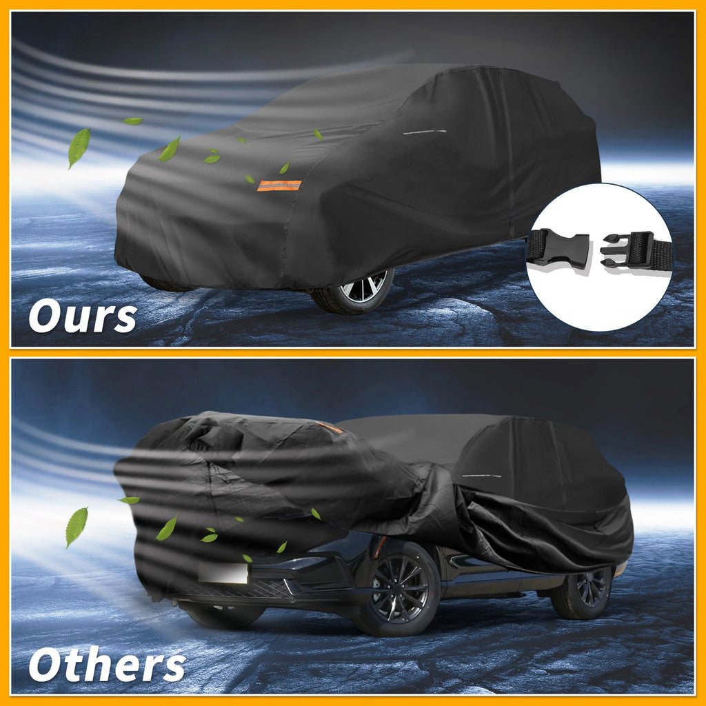 Waterproof Car Cover for Honda CR-V (2017–2023) Black 210D-PU with Zipper