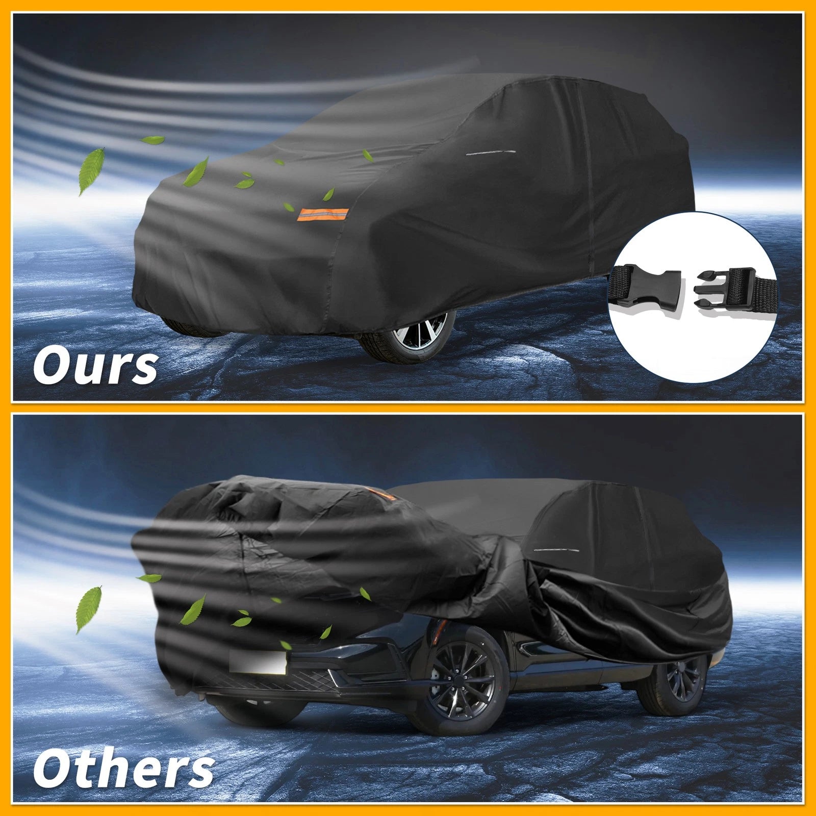 Waterproof Car Cover for Honda CR-V (2017–2023) Black 210D-PU with Zipper