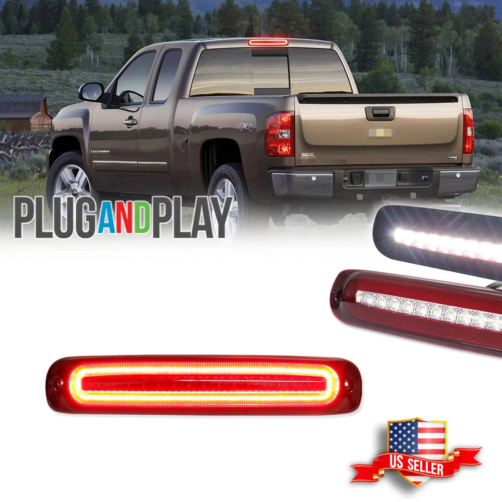Set of 2 Rear LED Third Brake Lights for Chevy Silverado GMC Sierra (1999–2007)