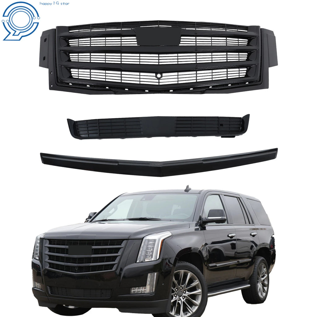 Front Mesh Gloss Black Grille for Cadillac Escalade (2015–2020)
