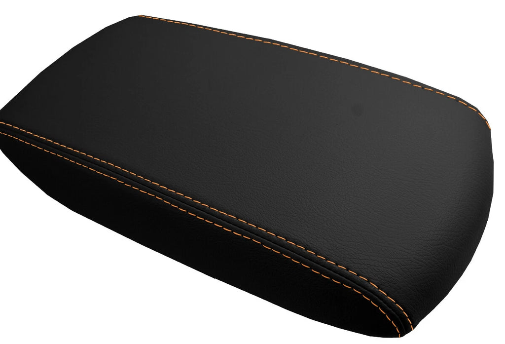 Console Lid Pull Over Cover Leather for Toyota RAV4 (2013–2018) Orange Stitch
