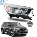 RH Headlight for Ford Escape (2017-2019) Halogen Chrome Housing