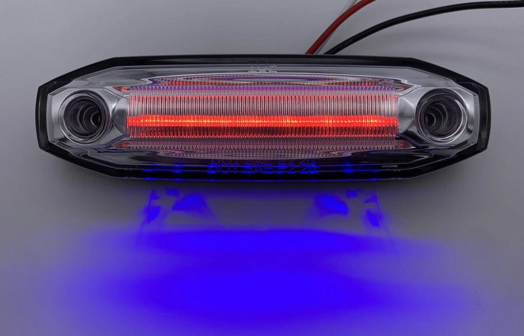 LED Marker Clearance Light w/ Blue Side Ditch for Red Clear Lens (5 Inch)